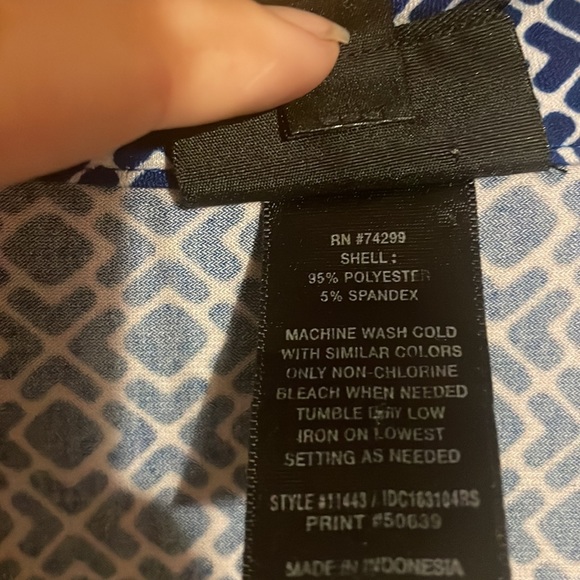 •EN FOCUS STUDIOS•NWOT BLUE/WHITE SQUARE CHECKERED 3/4 SLEEVE MIDI DRESS SIZE 14 - Picture 5 of 7